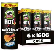 Pringles Hot Kickin' Sour Cream Flavour Crisps 160g 6 Pack Bbd 13,2,26 Free Post