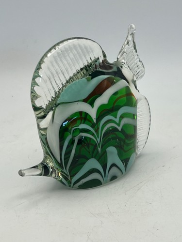 Vintage fish art glass clear - art,