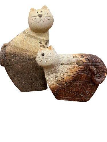Decorative ceramic cat - ceramic,