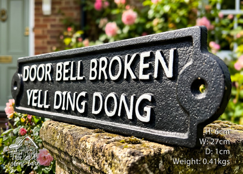 Real cast iron humorous plaque - cast,