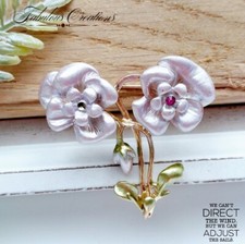 Pink Enamel Pansy Flower