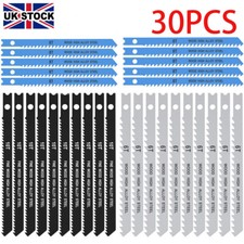 30PC Jigsaw Blades Set High Carbon Steel Wood Plastic Metal Cutting Blades
