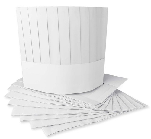 Paper chef hats classic - paper, white