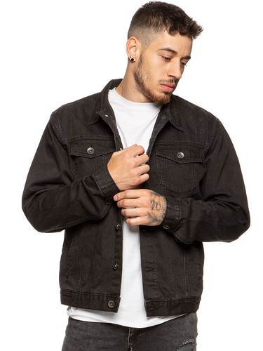 Enzo mens denim jacket classic - denim,