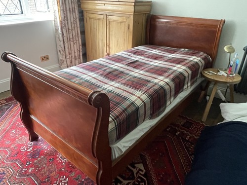 Mahogany single sleigh bed - sleigh,
