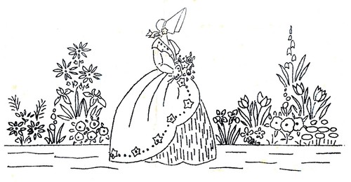 Vintage embroidery transfer - vintage,