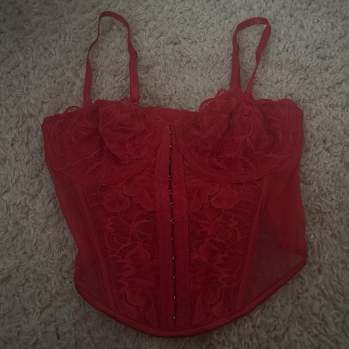 Primark red lace - lace, top