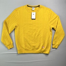 Nike SB Sweatshirt Mens Medium Yellow Red Pin Striped Crewneck Sweater Skate