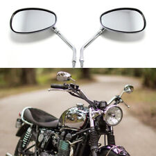 Chrome M10 Rear View Oval Mirrors Motorbike Scooter For Triumph Bonneville T100