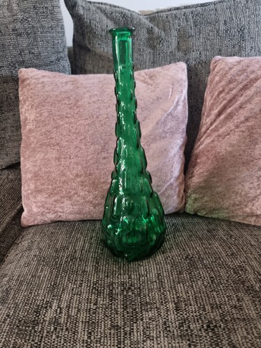 Vintage green glass genie - glass,