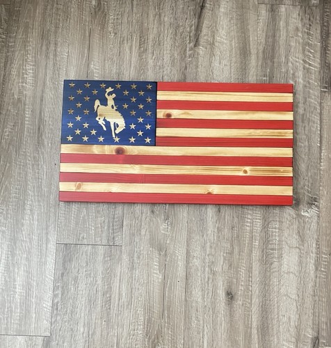 Handmade wooden american flag - wooden,