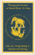 RARE VINTAGE "British Brewery - Fremlins (Blue Card)" SINGLE Play Card