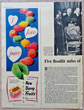 1957 New Berry Fruits Sweets Advert - Original Paper Page from 1957 Magazine