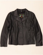 LLD Womens Leather Jacket UK 14 Medium Black Leather AJ08