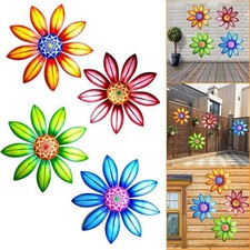 Home Fence Ornament Metal Flower Garden Decoration Wall Art Hanging Sculpture