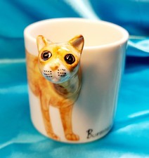 Meelarp Ceramic Hand Painted Small Burmese Cat Cup 3D 7.5 CM Made In Thailand