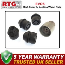 4x EVO5 Locking Wheel Black Nuts For Ford Transit Courier 2014 On Alloy Wheels