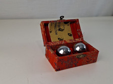 Box of 2 Chinese Stress and Meditation Silver Balls Ornament Homeware F320