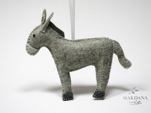 Handmade felt christmas donkey - felt,