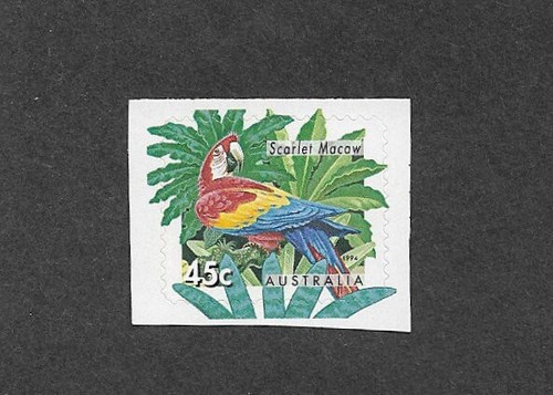 Birds scarlet macaw mnh single - macaw,