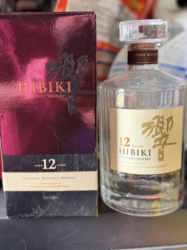 Suntory whiskey bottle hibiki - whiskey,