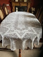 Vintage Oval Lace Tablecloth