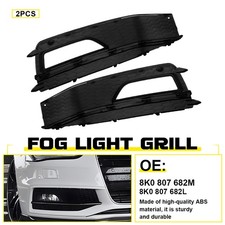 L/R FOR AUDI A4 B8.5 S-LINE S4 GLOSS BLACK FRONT LOWER FOG LIGHT SURROUND GRILLE