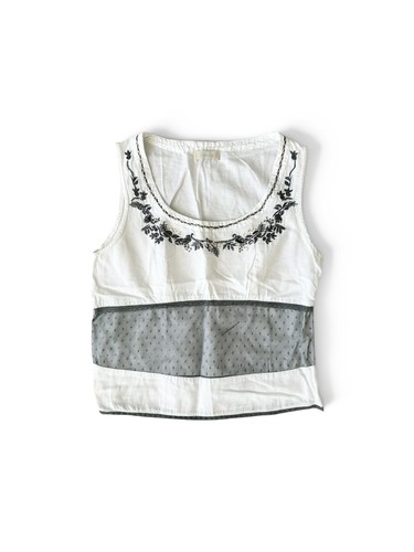 White linen sleeveless summer