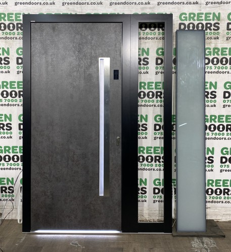 Modern front door with - modern, side