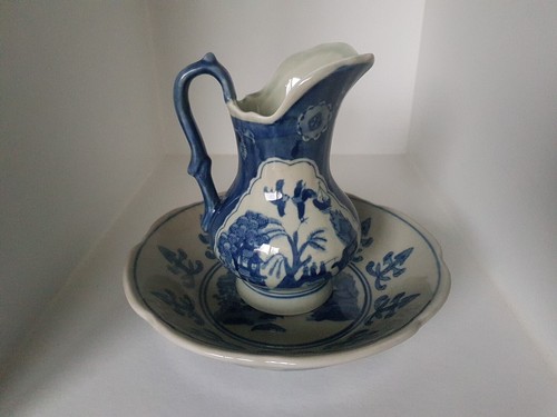 Chinese pitcher jug - and, bowl