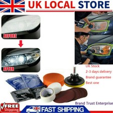 Headlight Restoration Kit + Lens Sealer Restore Plastic Headlamps Repair set UK