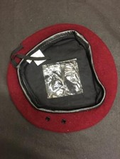 Genuine French Manufactured Maroon/Cherry Military Beret, Size 56m