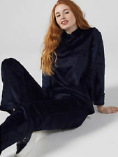 Cozee Home Hooded Velvetsoft Pyjama Set Midnight Blue Size Large