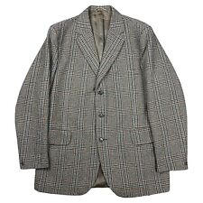 Vintage GUARDS Two Ply Twist 2 Piece Suit Grey Check Tweed Men's 42R W38 L32 VGC