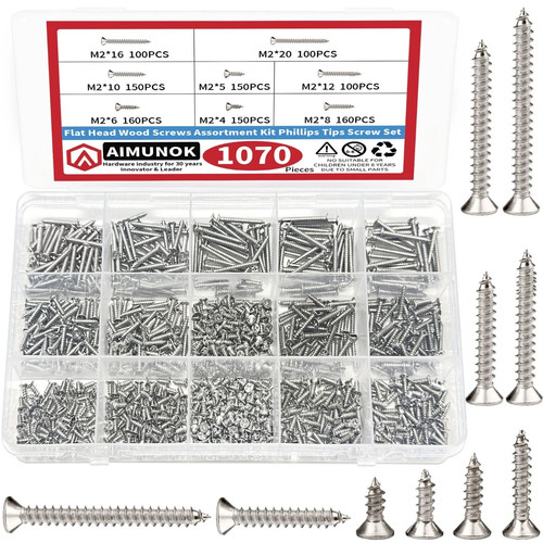 1070pcs assorted wood screws - 1070pcs,