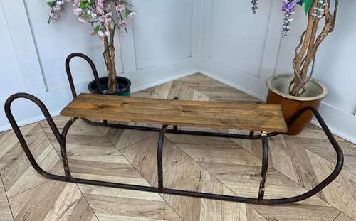 Vintage antique wooden - wooden, slatted