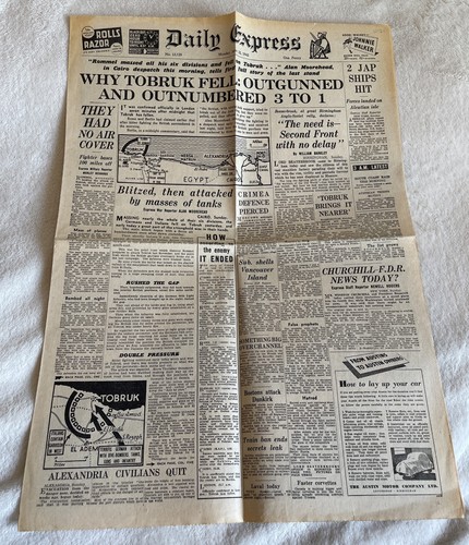 Ww2 newspaper june - -, 1942