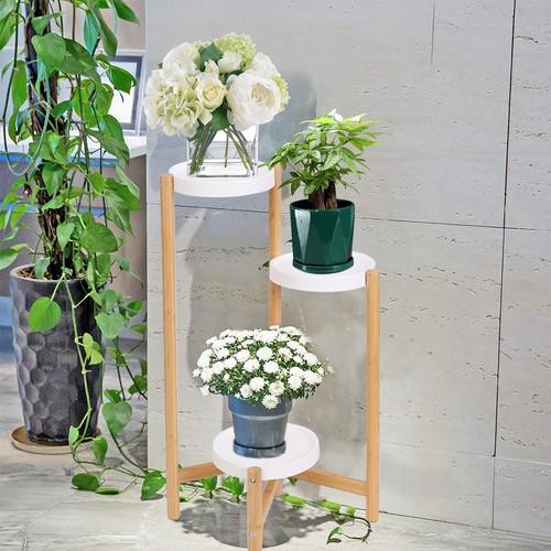 Tier wood plant pot stand - pot,