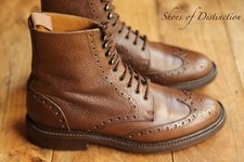 Barker Brown Grain Leather Derby Brogue Boots Shoes Men's UK 7 US 8 EU 41