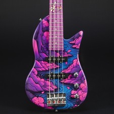 Lindo Kawa Electric Travel Bass Guitar Japanese River Art Finish | Purple Gloss