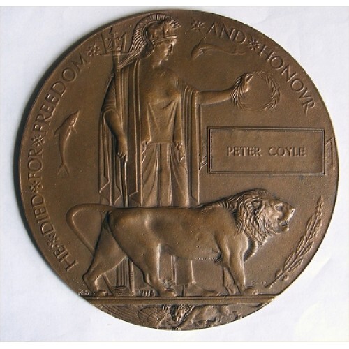 Ww1 death plaque penny peter - ww1,