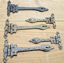 1 pair CAST IRON ORNATE DECORATIVE FANCY GATE DOOR CABINET CUPBOARD HINGES