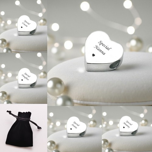 Personalised heart bead - personalised,