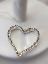Heaven Sends Clear Glass Heart w Diamante Edge Decoration Christmas Sparkle 6cm
