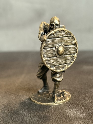 Solid brass viking with shield - viking,