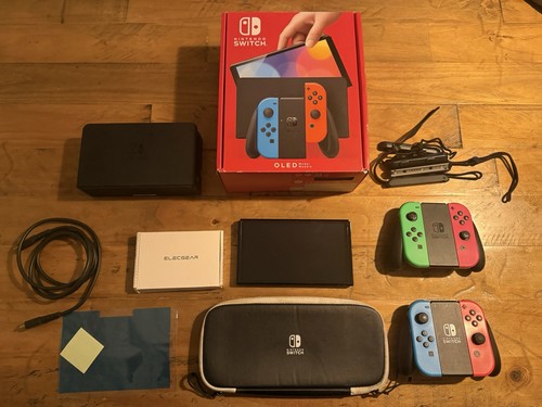 Nintendo switch oled 64gb neon - nintendo,