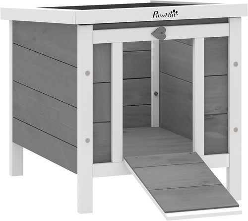 Pawhut wooden rabbit hutch - pawhut,