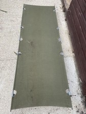 Ex British Military Green Canvas Camp Bed - Metal Frame - By Goodall Our Ref 1