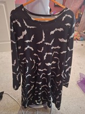 Black And White Bat Dress, Halloween,gothic Style Age 7 Years