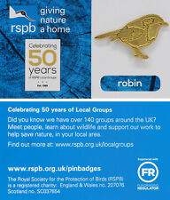 RSPB Pin Badge Special GNaH Robin - Celebrating 50 years of Local Groups P01390